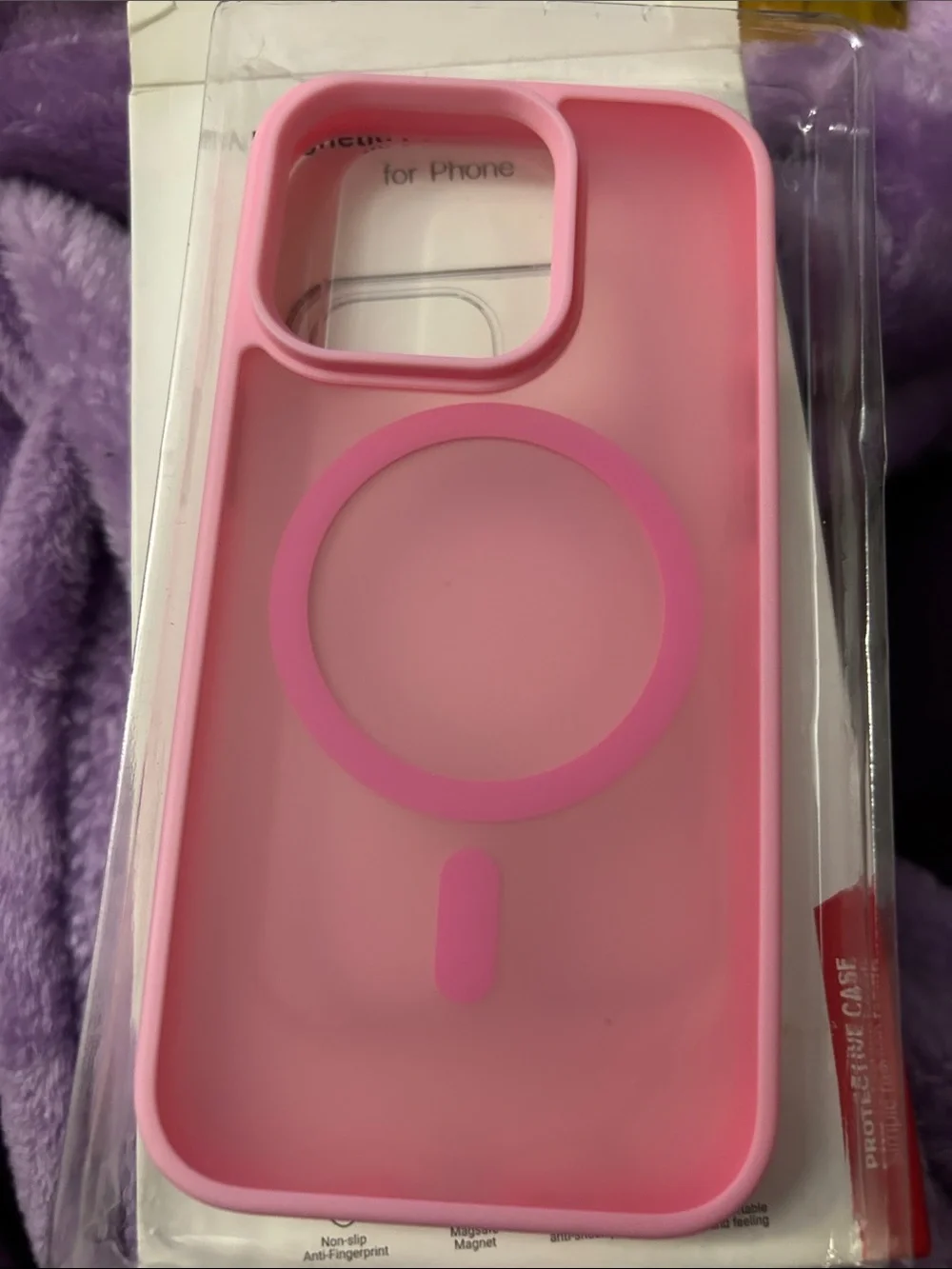 Pink Silicone iPhone Case with MagSafe Ring